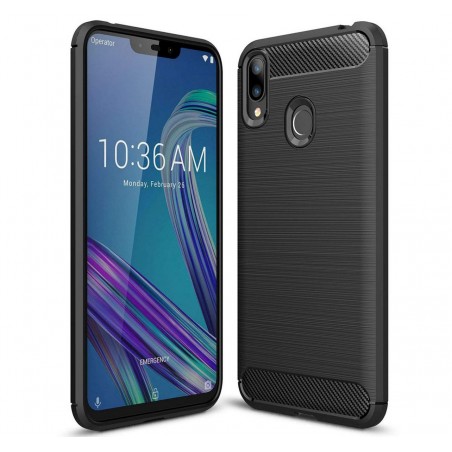 Funda Gel Tpu Tipo Carbon Negra para Asus Zenfone Max (M2)