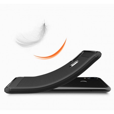 Funda Gel Tpu Tipo Carbon Negra para Asus Zenfone Max (M2)