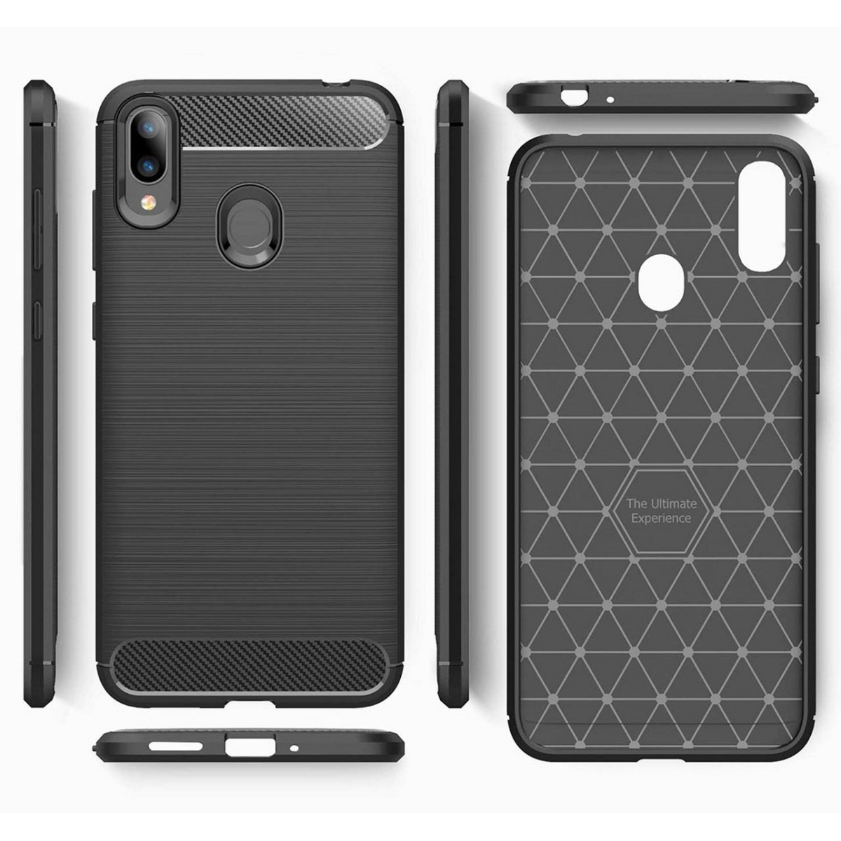 Funda Gel Tpu Tipo Carbon Negra para Asus Zenfone Max (M2)