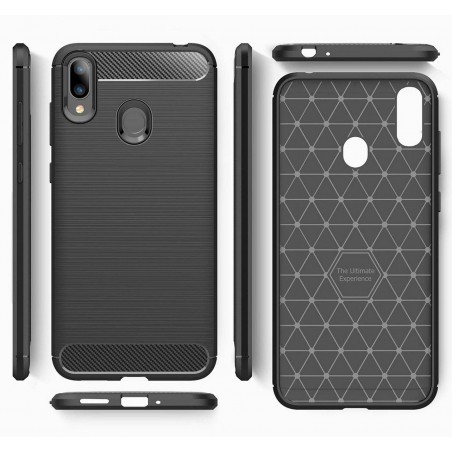 Funda Gel Tpu Tipo Carbon Negra para Asus Zenfone Max (M2)