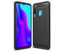 Funda Gel Tpu Tipo Carbon Negra para Huawei P30 Lite