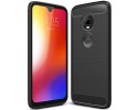 Funda Gel Tpu Tipo Carbon Negra para Motorola Moto G7 / G7 Plus