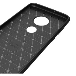 Funda Gel Tpu Tipo Carbon Negra para Motorola Moto G7 / G7 Plus