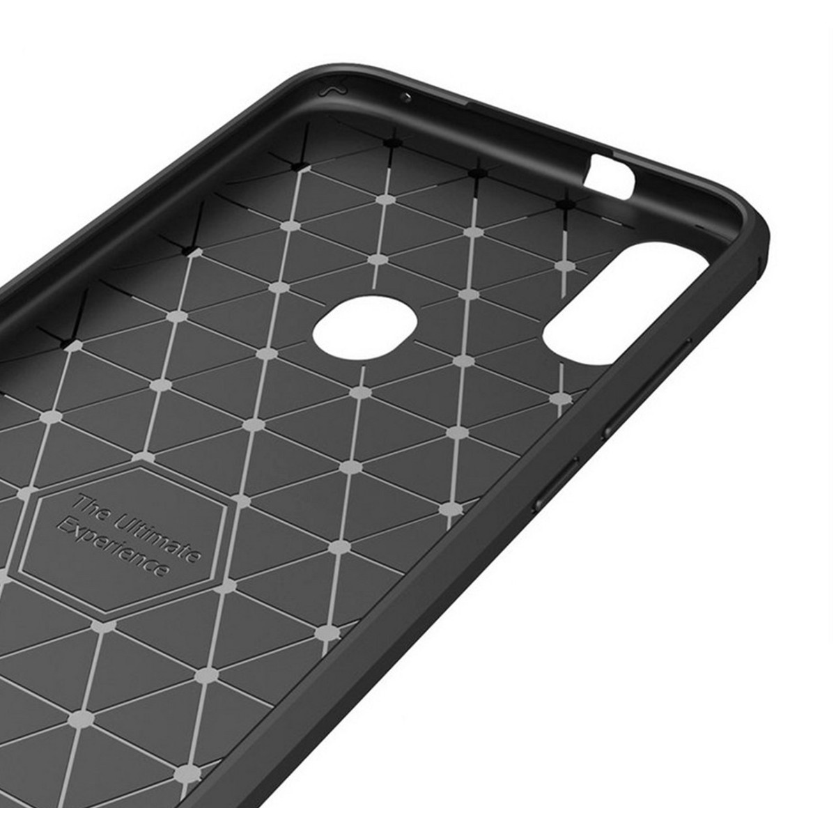 Funda Gel Tpu Tipo Carbon Negra para Samsung Galaxy M20