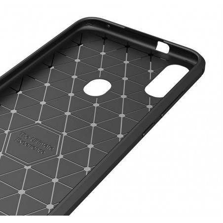 Funda Gel Tpu Tipo Carbon Negra para Samsung Galaxy M20