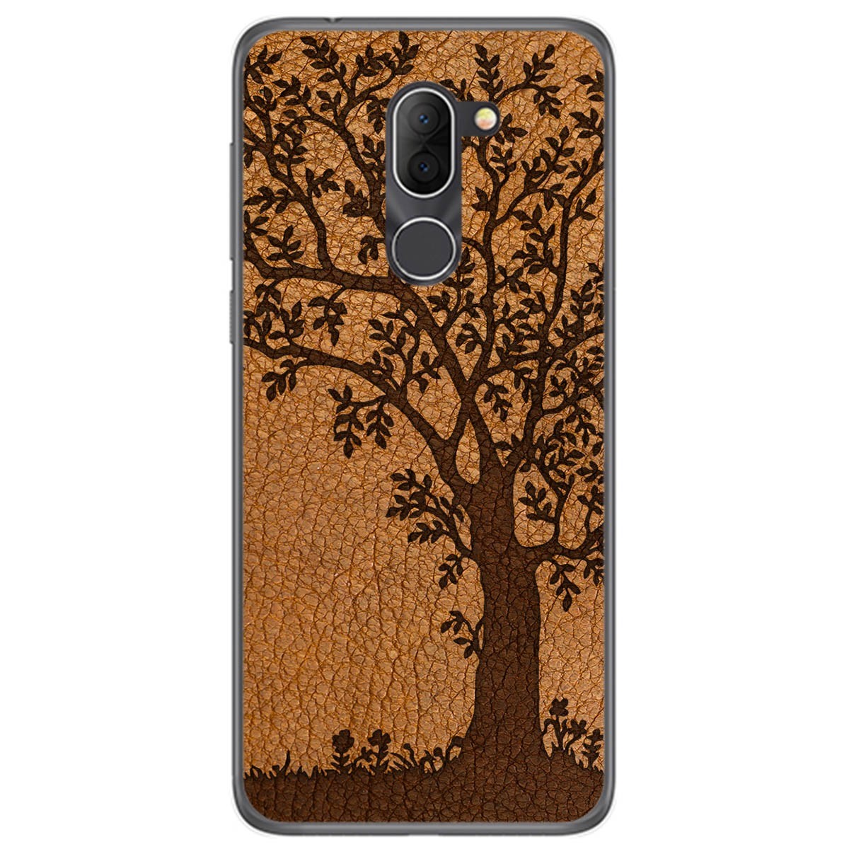 Funda Gel Tpu para Alcatel 3x diseño Cuero 03 Dibujos