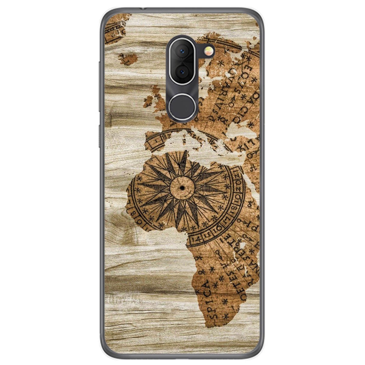Funda Gel Tpu para Alcatel 3x diseño Madera 07 Dibujos