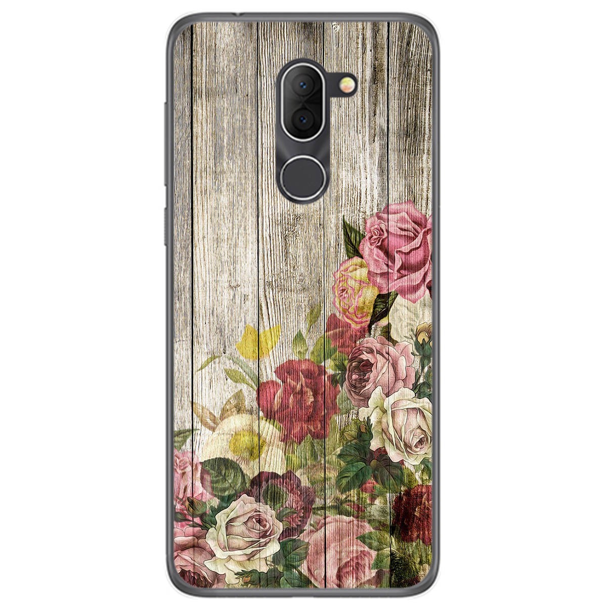 Funda Gel Tpu para Alcatel 3x diseño Madera 08 Dibujos