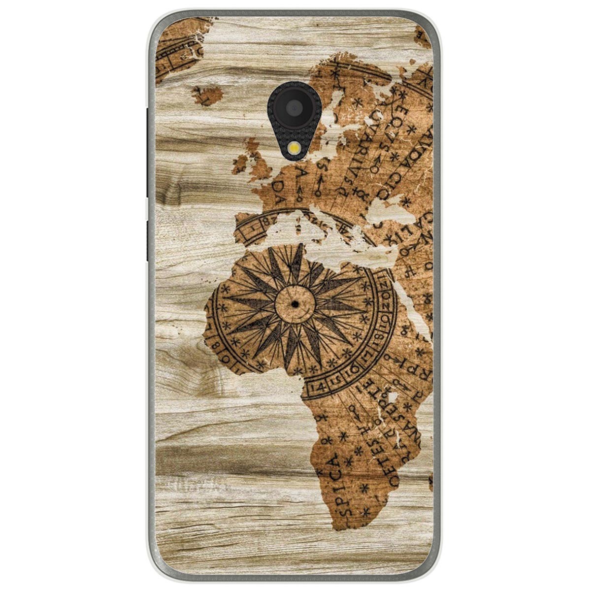 Funda Gel Tpu para Alcatel U5 (4G) / Orange Rise 52 diseño Madera 07 Dibujos