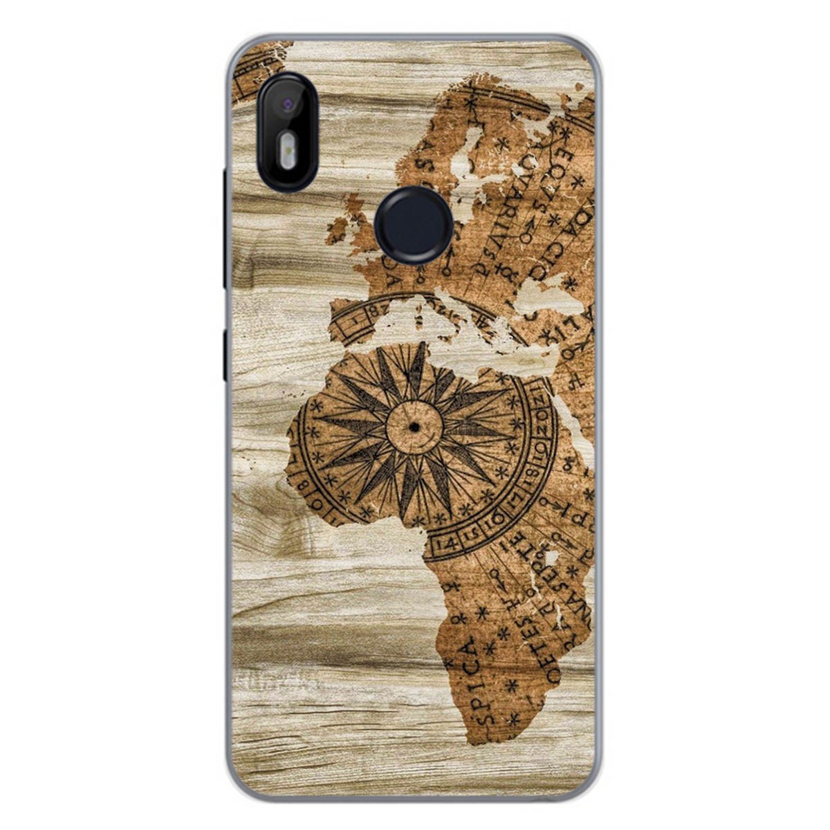Funda Gel Tpu para Bq Aquaris C diseño Madera 07 Dibujos