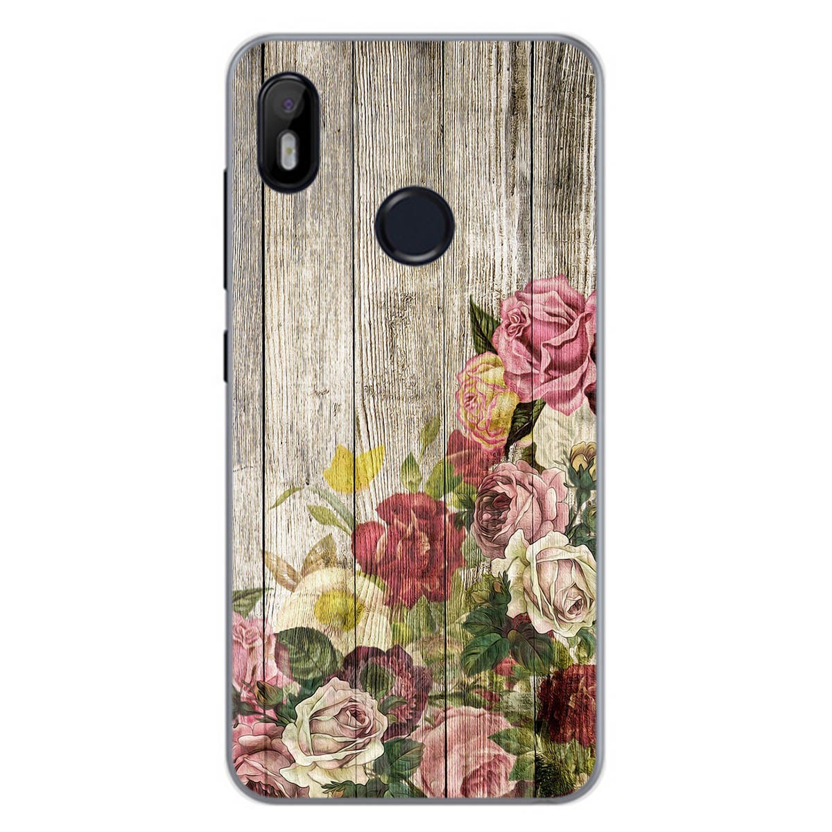 Funda Gel Tpu para Bq Aquaris C diseño Madera 08 Dibujos