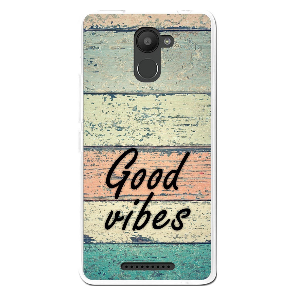 Funda Gel Tpu para Bq Aquaris U Plus diseño Madera 01 Dibujos