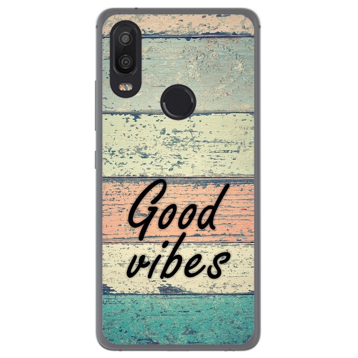 Funda Gel Tpu para Bq Aquaris X2 / X2 Pro diseño Madera 01 Dibujos
