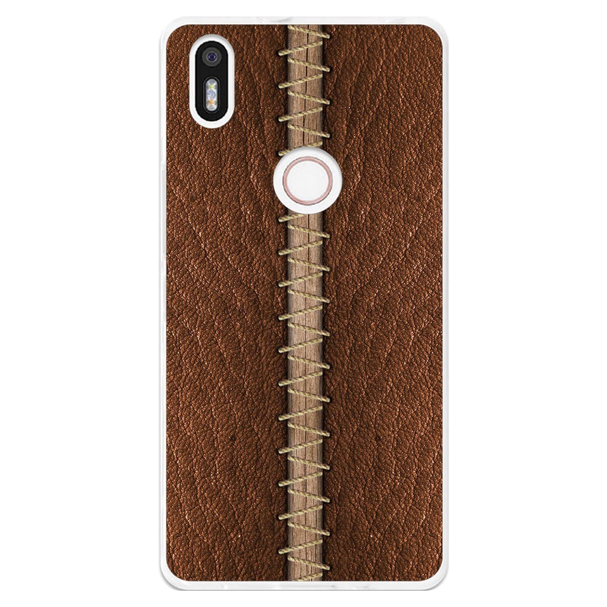 Funda Gel Tpu para Bq Aquaris X5 Plus diseño Cuero 01 Dibujos