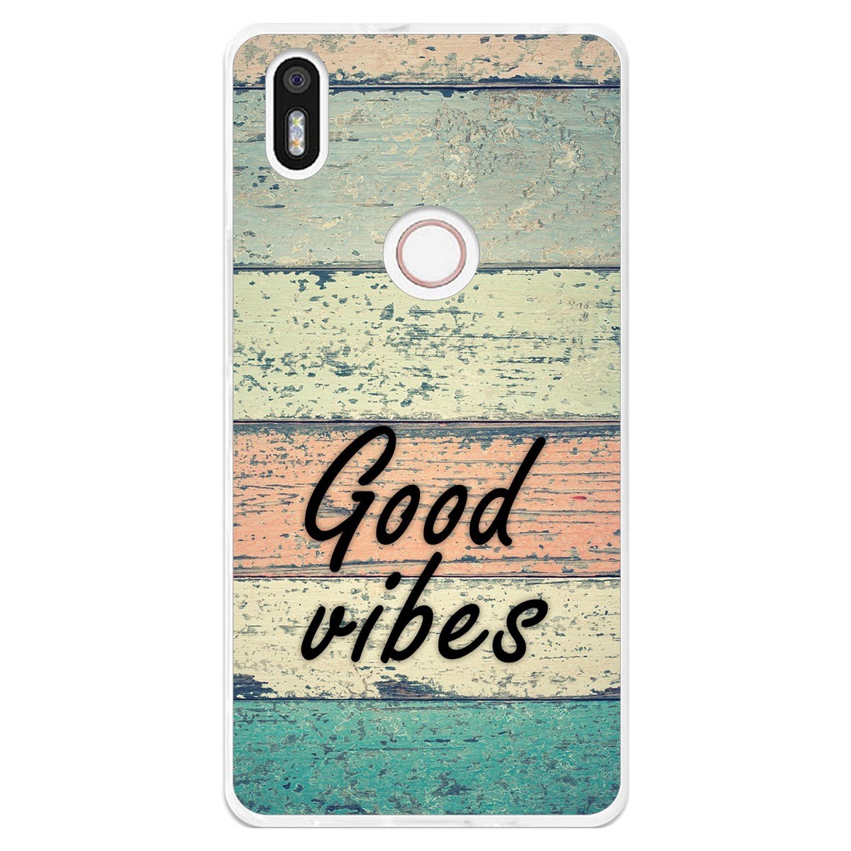 Funda Gel Tpu para Bq Aquaris X5 Plus diseño Madera 01 Dibujos