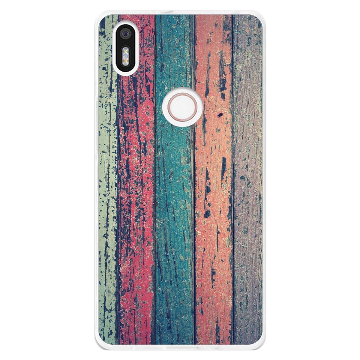 Funda Gel Tpu para Bq Aquaris X5 Plus diseño Madera 10 Dibujos