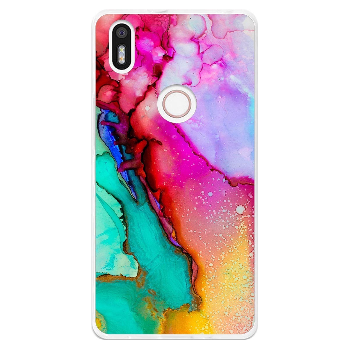 Funda Gel Tpu para Bq Aquaris X5 Plus diseño Mármol 15 Dibujos