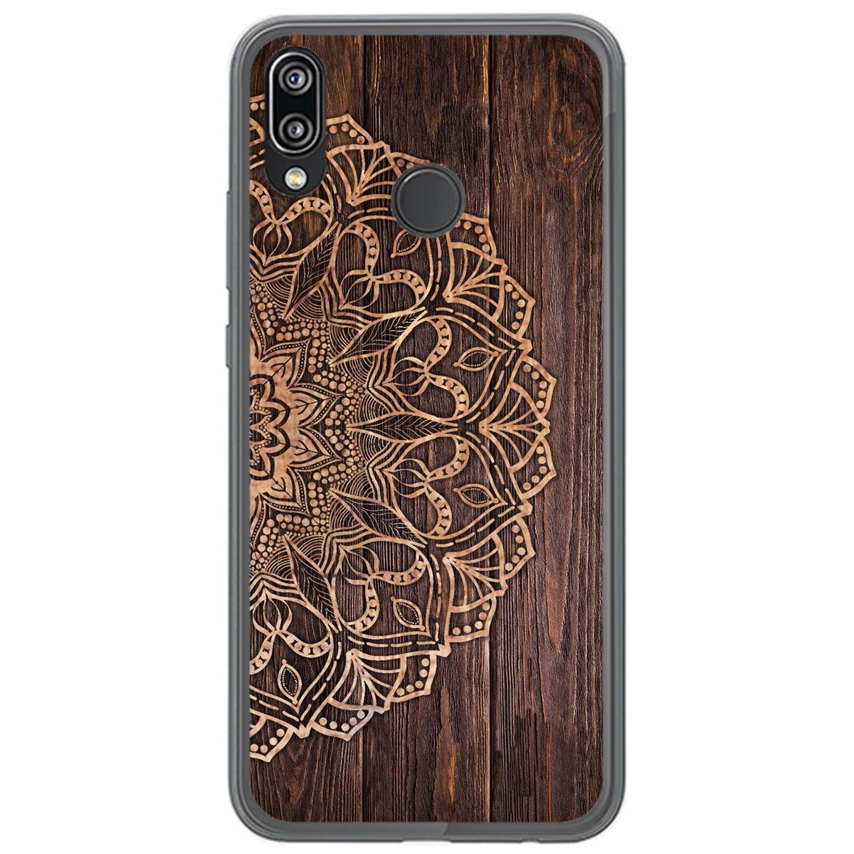 Funda Gel Tpu para Huawei P20 Lite diseño Madera 06 Dibujos