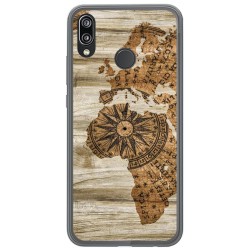 Funda Gel Tpu para Huawei P20 Lite diseño Madera 07 Dibujos