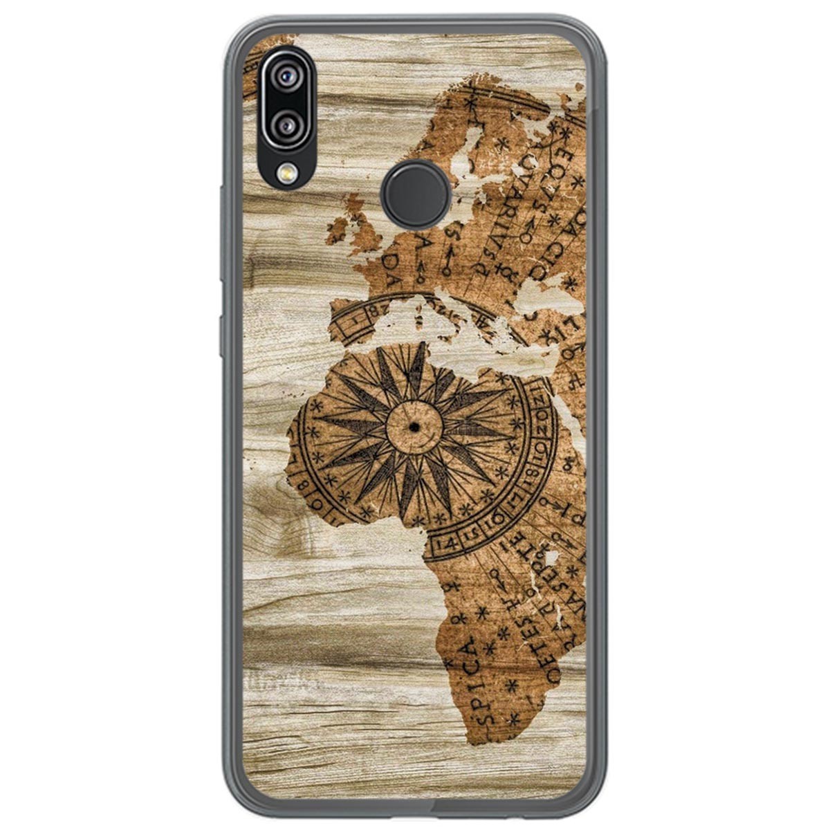 Funda Gel Tpu para Huawei P20 Lite diseño Madera 07 Dibujos