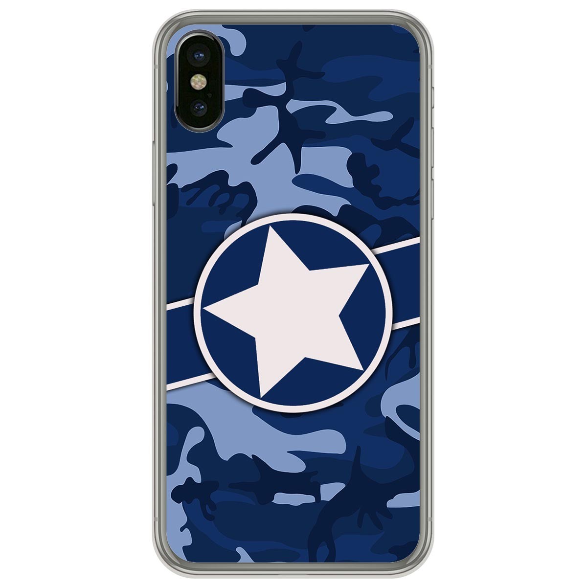 Funda Gel Tpu para Iphone  X / Xs diseño Camuflaje 03 Dibujos