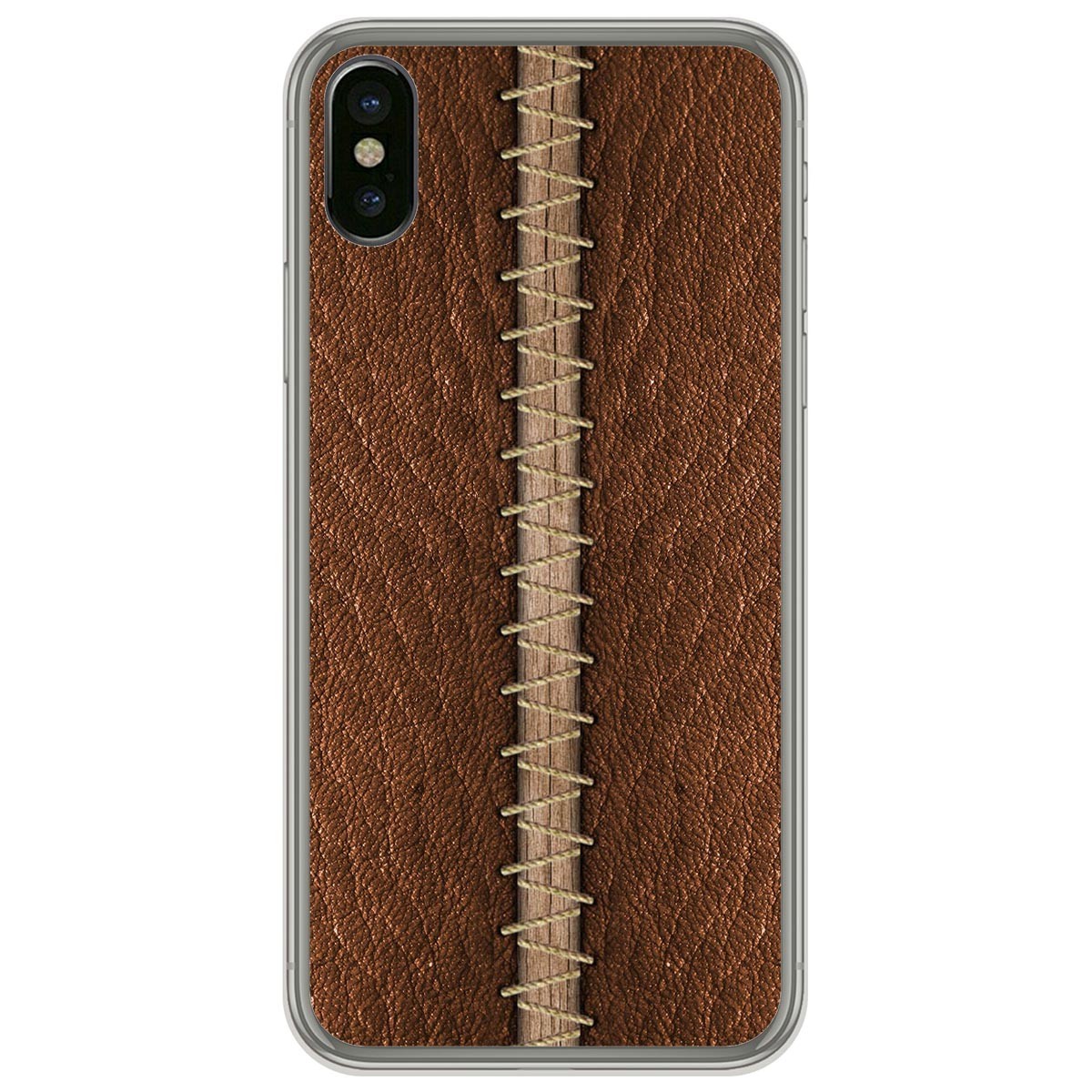 Funda Gel Tpu para Iphone  X / Xs diseño Cuero 01 Dibujos