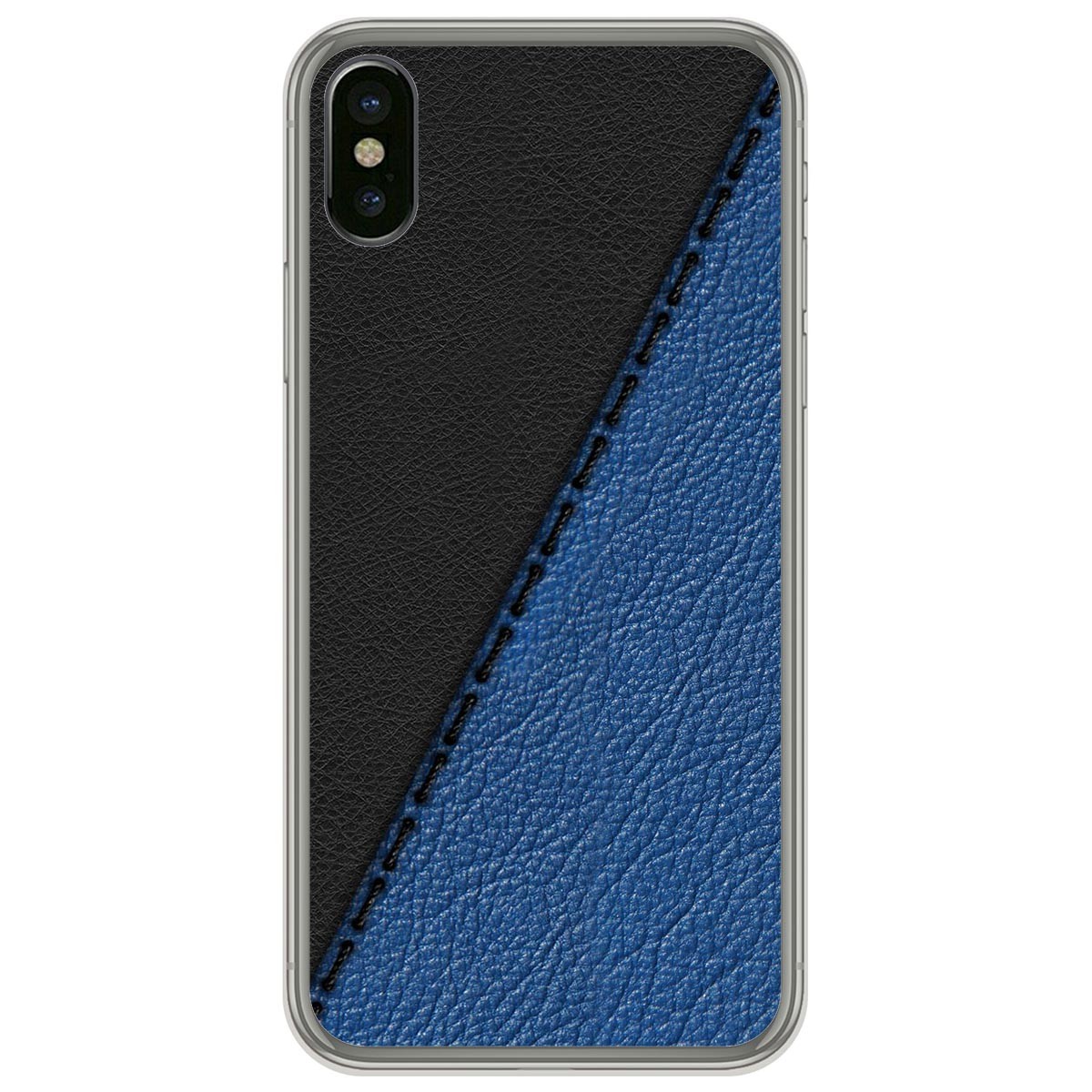 Funda Gel Tpu para Iphone  X / Xs diseño Cuero 02 Dibujos