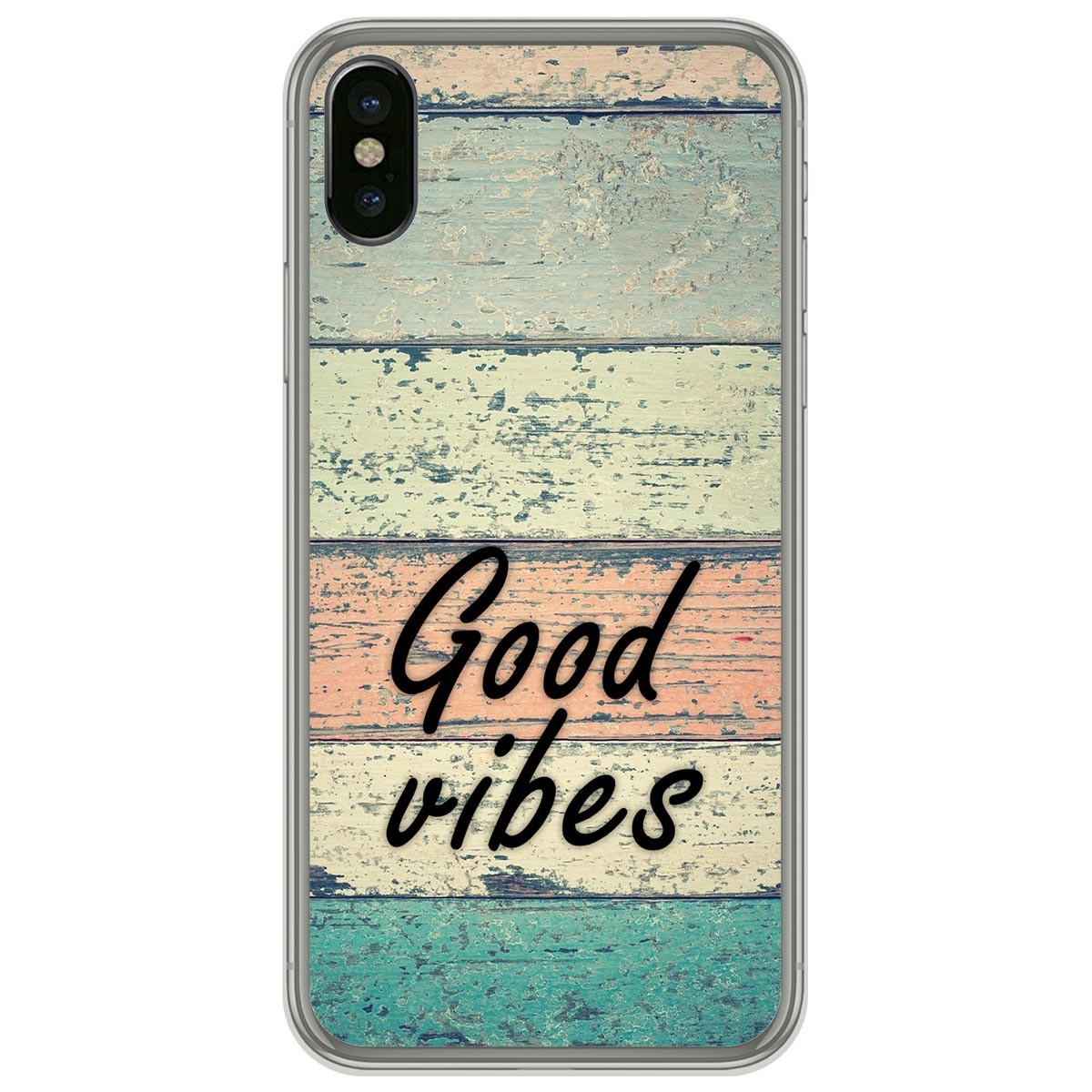 Funda Gel Tpu para Iphone  X / Xs diseño Madera 01 Dibujos