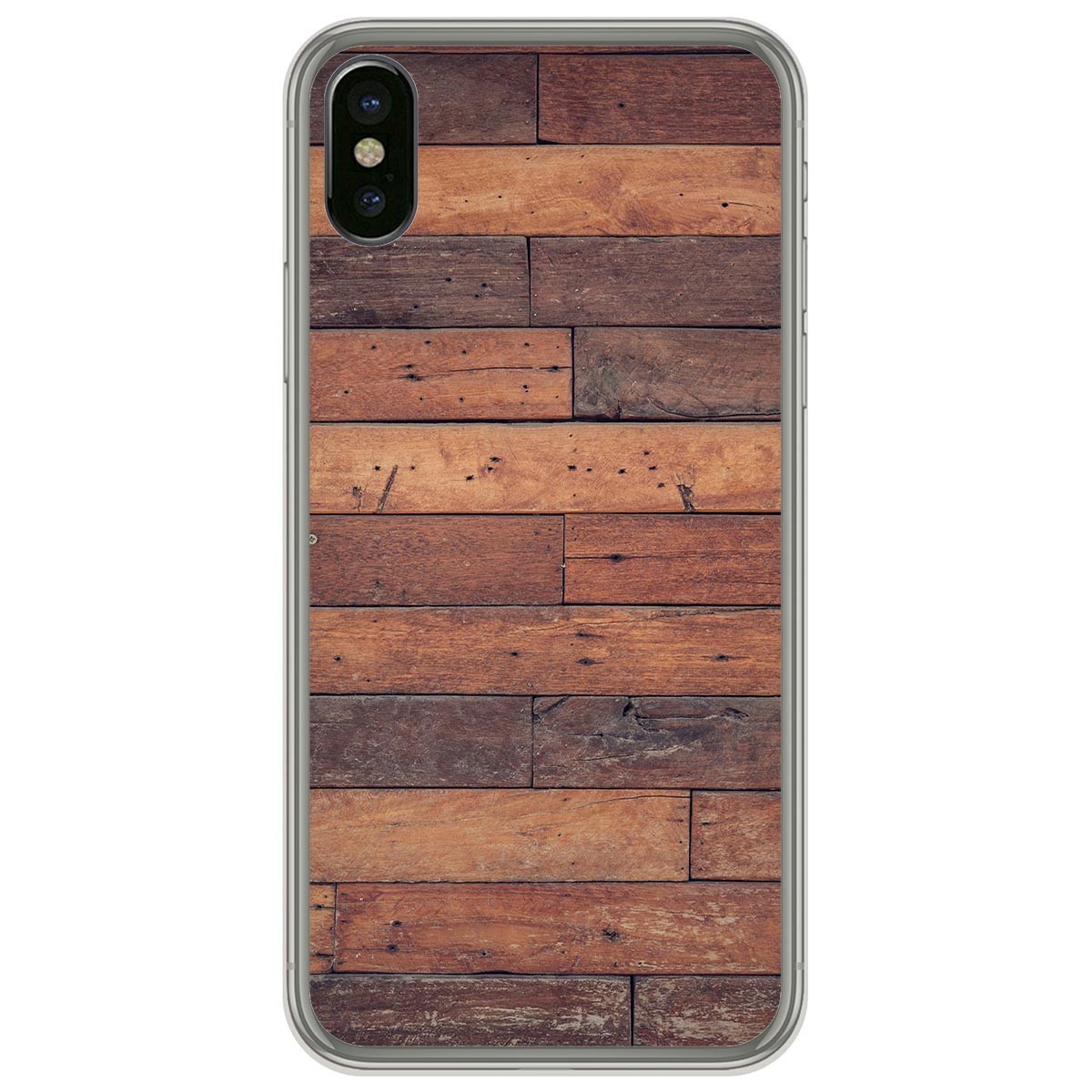 Funda Gel Tpu para Iphone  X / Xs diseño Madera 03 Dibujos