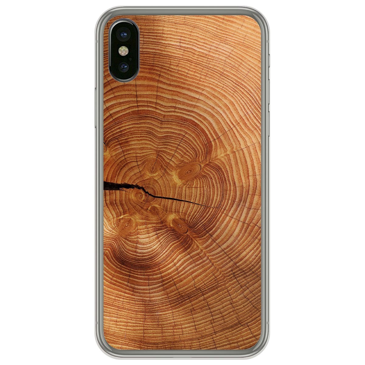 Funda Gel Tpu para Iphone  X / Xs diseño Madera 04 Dibujos