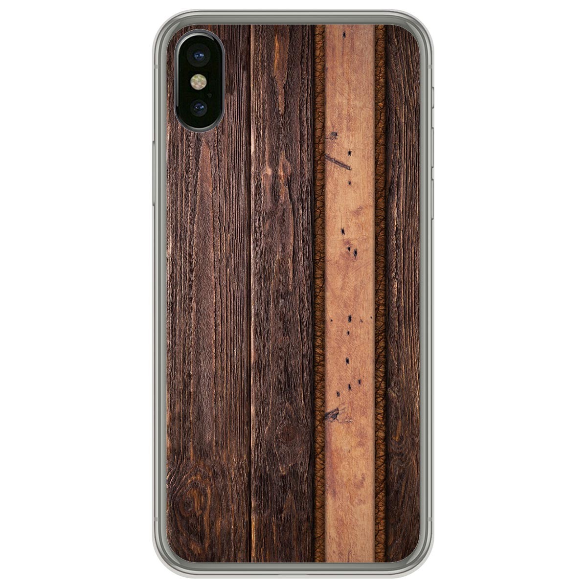 Funda Gel Tpu para Iphone  X / Xs diseño Madera 05 Dibujos