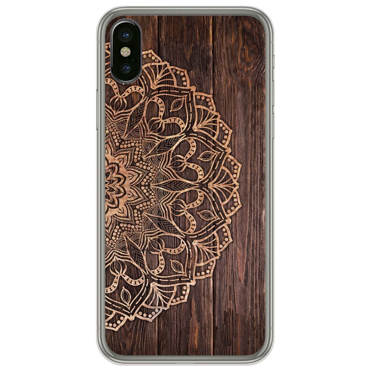 Funda Gel Tpu para Iphone  X / Xs diseño Madera 06 Dibujos