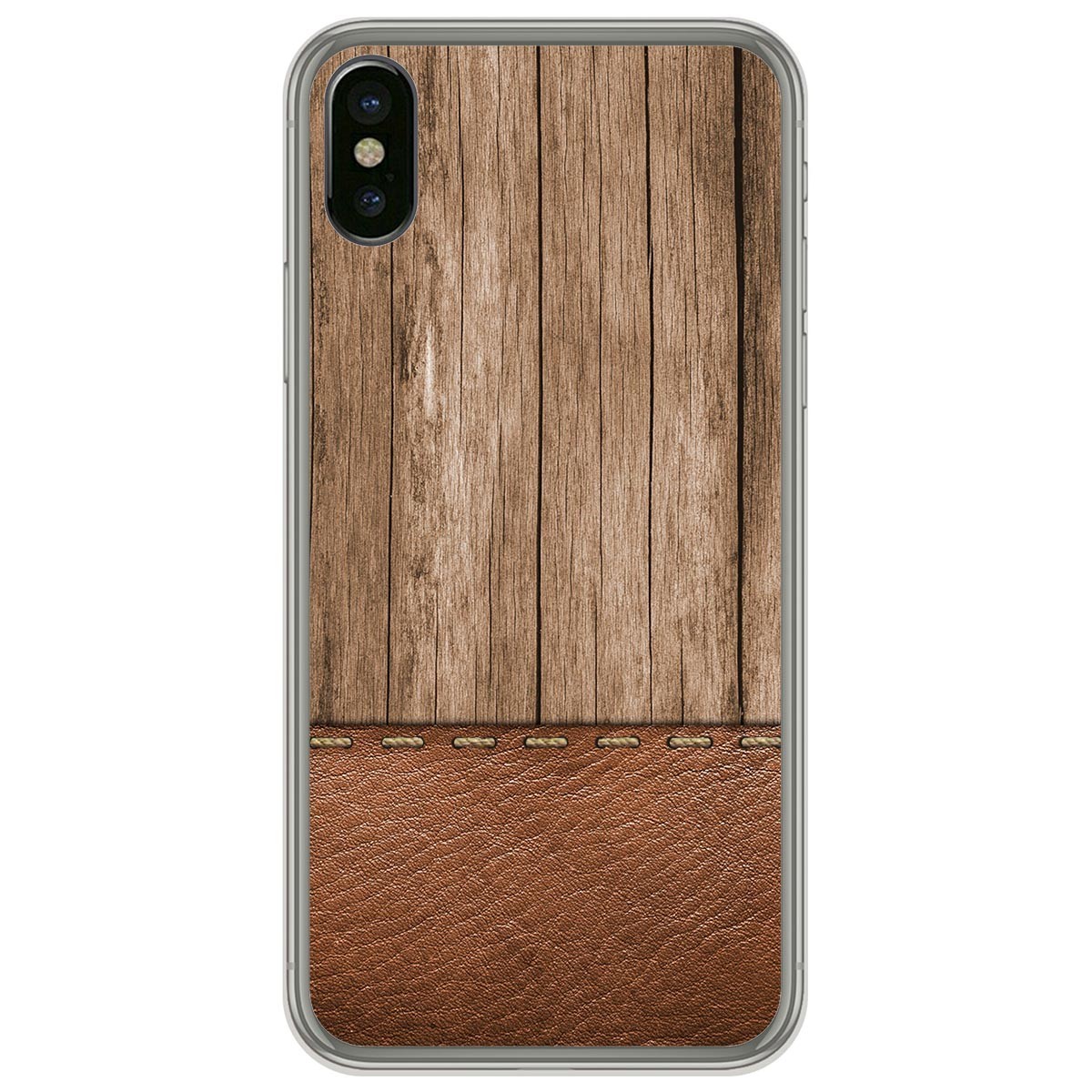 Funda Gel Tpu para Iphone  X / Xs diseño Madera 09 Dibujos