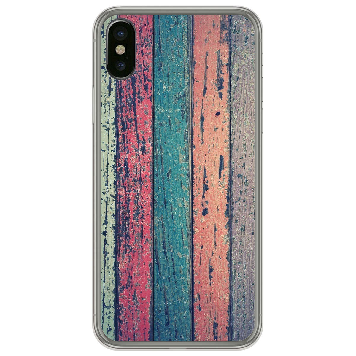 Funda Gel Tpu para Iphone  X / Xs diseño Madera 10 Dibujos