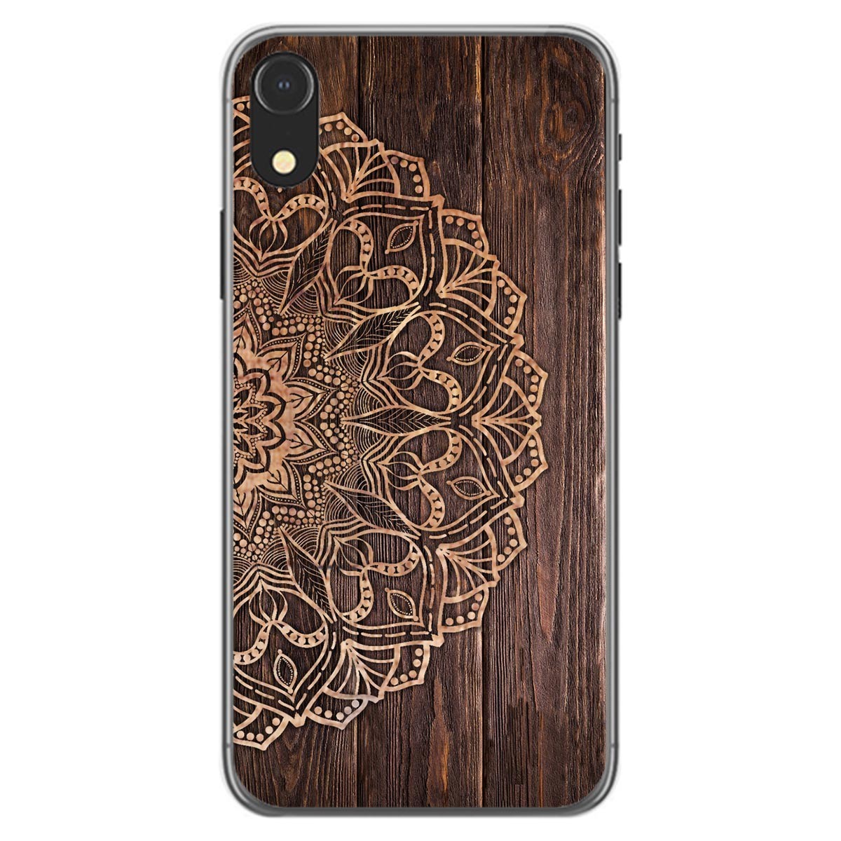 Funda Gel Tpu para Iphone Xr diseño Madera 06 Dibujos