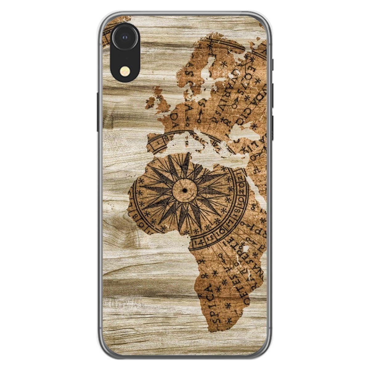 Funda Gel Tpu para Iphone Xr diseño Madera 07 Dibujos
