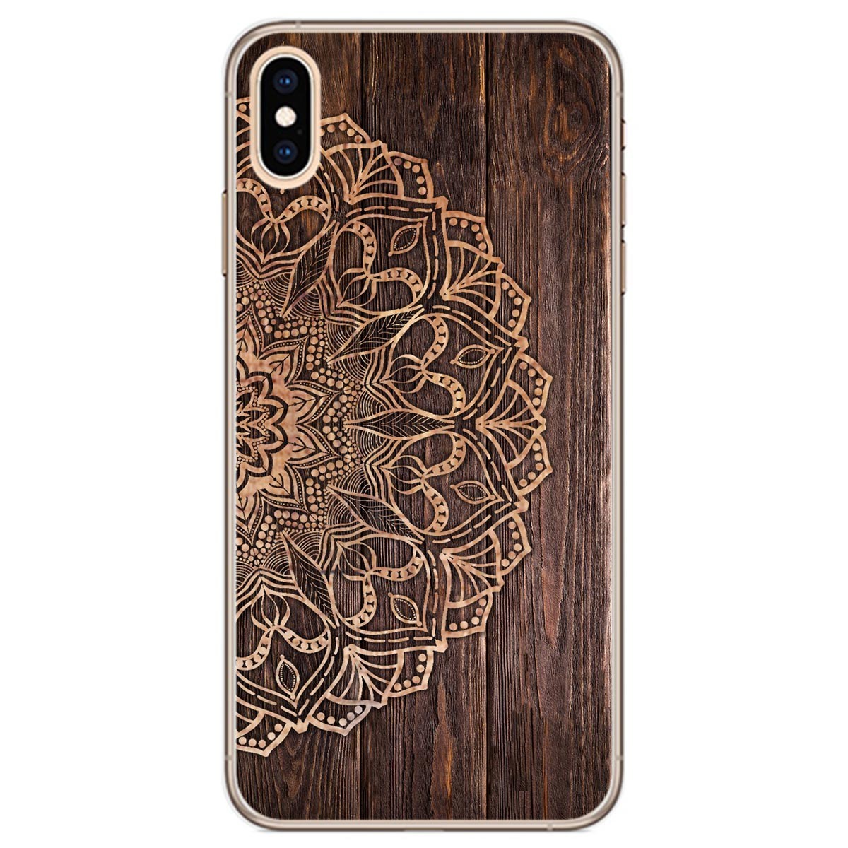 Funda Gel Tpu para Iphone Xs Max diseño Madera 06 Dibujos