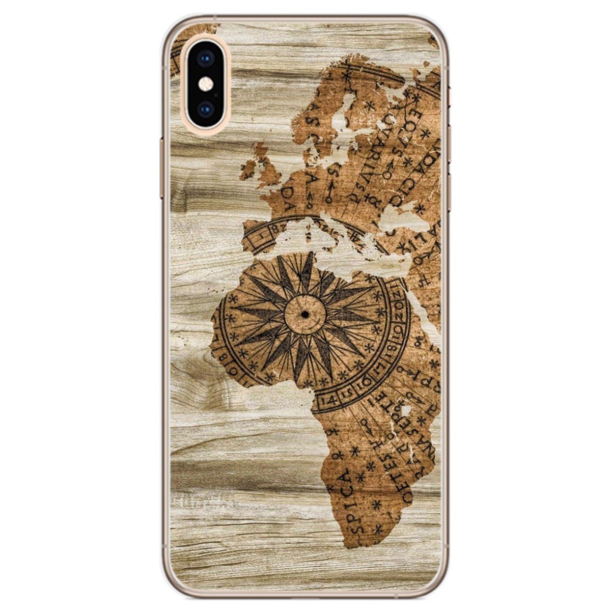 Funda Gel Tpu para Iphone Xs Max diseño Madera 07 Dibujos