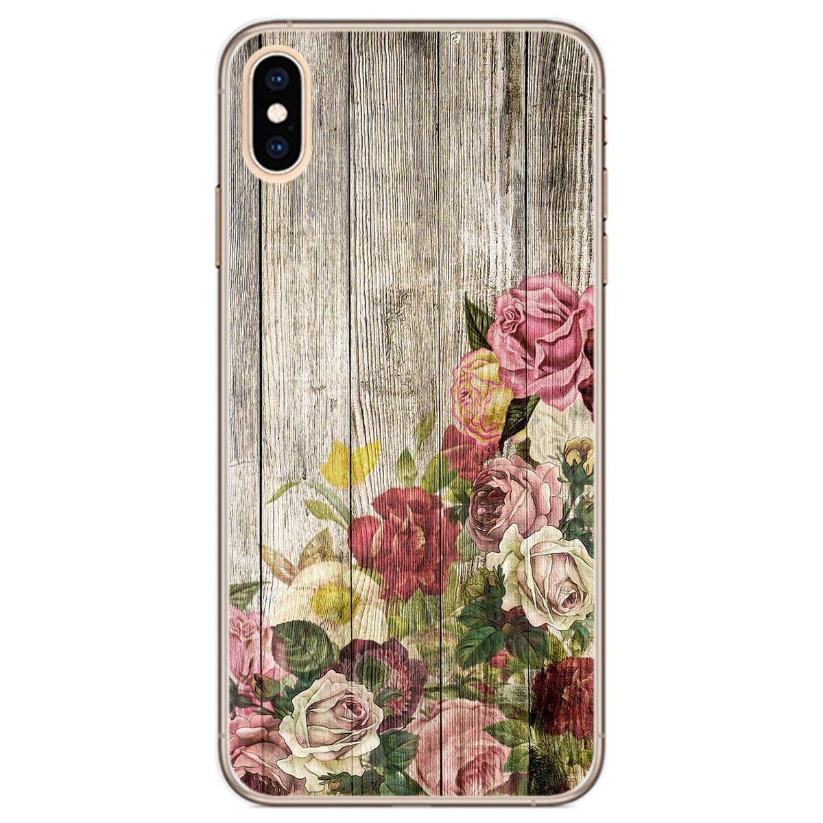 Funda Gel Tpu para Iphone Xs Max diseño Madera 08 Dibujos