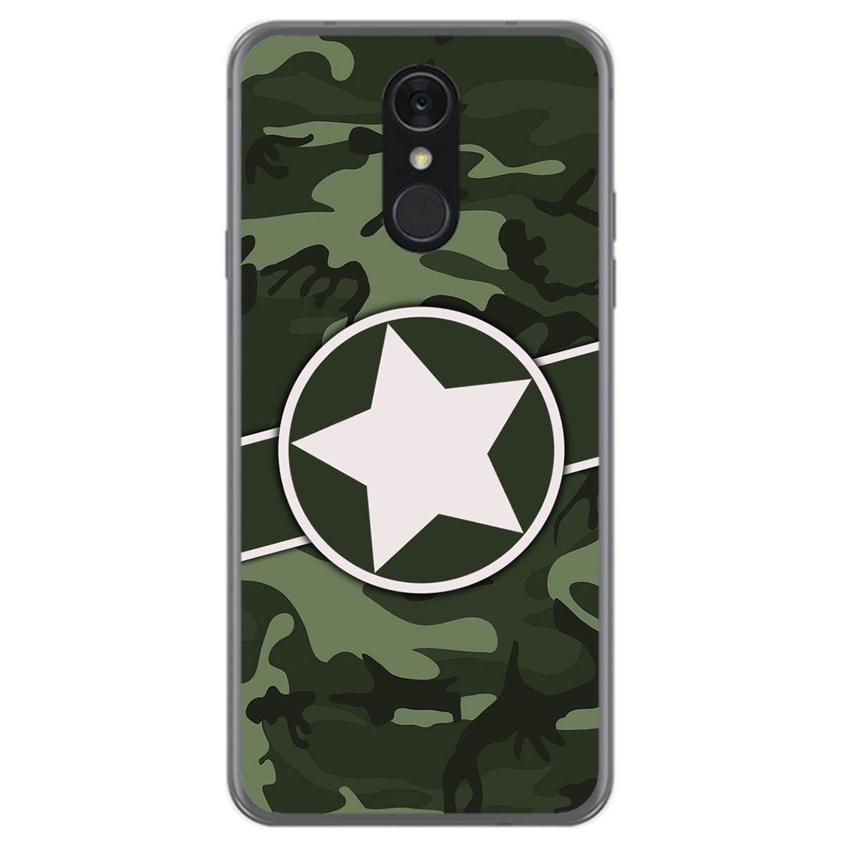 Funda Gel Tpu para Lg Q7 diseño Camuflaje 01 Dibujos