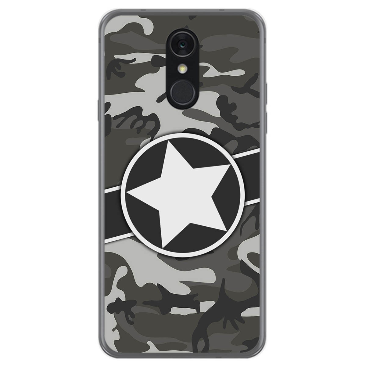 Funda Gel Tpu para Lg Q7 diseño Camuflaje 02 Dibujos