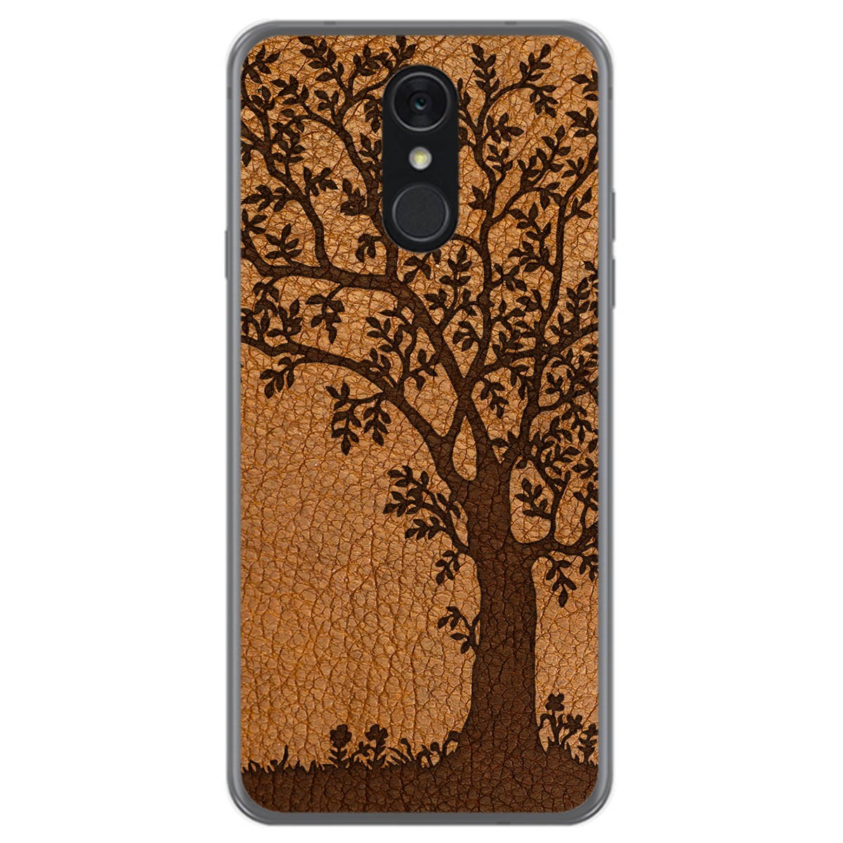 Funda Gel Tpu para Lg Q7 diseño Cuero 03 Dibujos