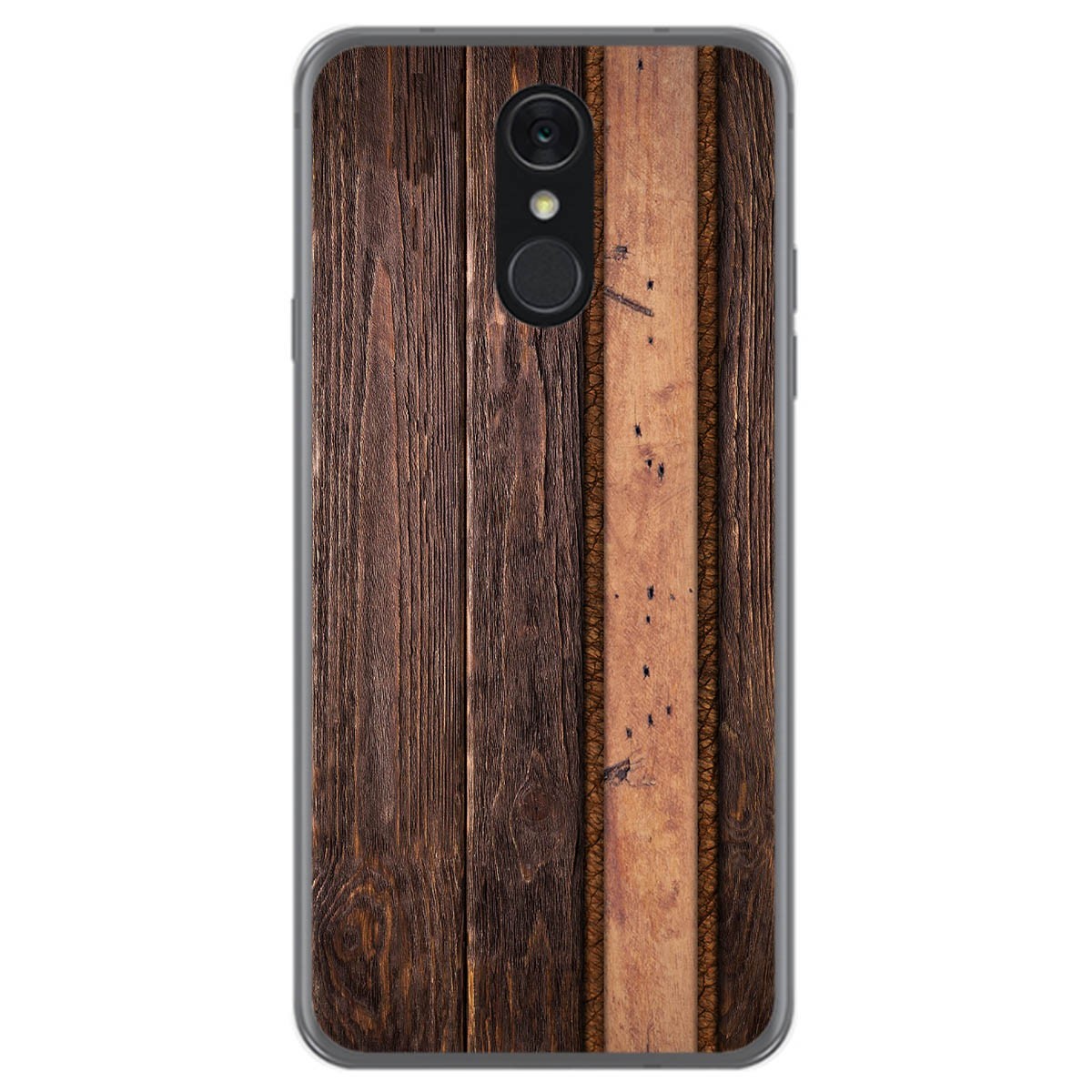 Funda Gel Tpu para Lg Q7 diseño Madera 05 Dibujos