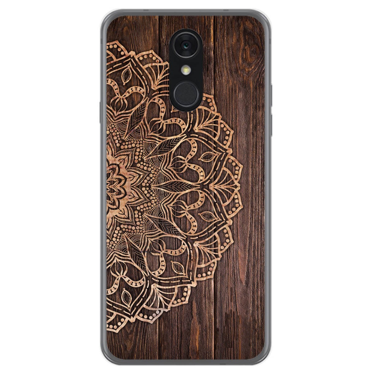 Funda Gel Tpu para Lg Q7 diseño Madera 06 Dibujos