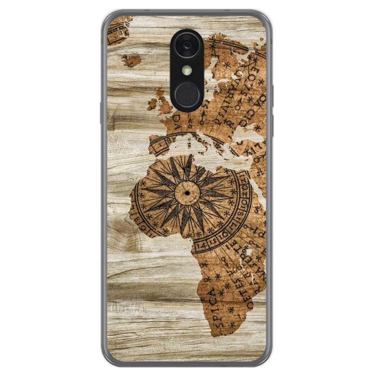 Funda Gel Tpu para Lg Q7 diseño Madera 07 Dibujos