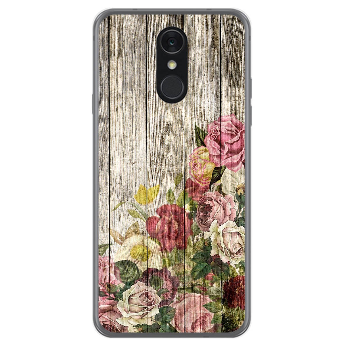 Funda Gel Tpu para Lg Q7 diseño Madera 08 Dibujos