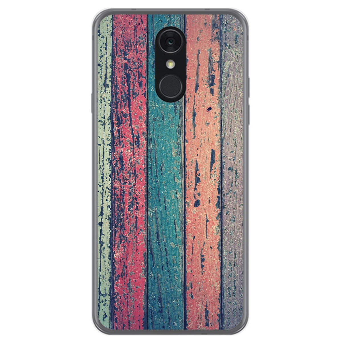 Funda Gel Tpu para Lg Q7 diseño Madera 10 Dibujos