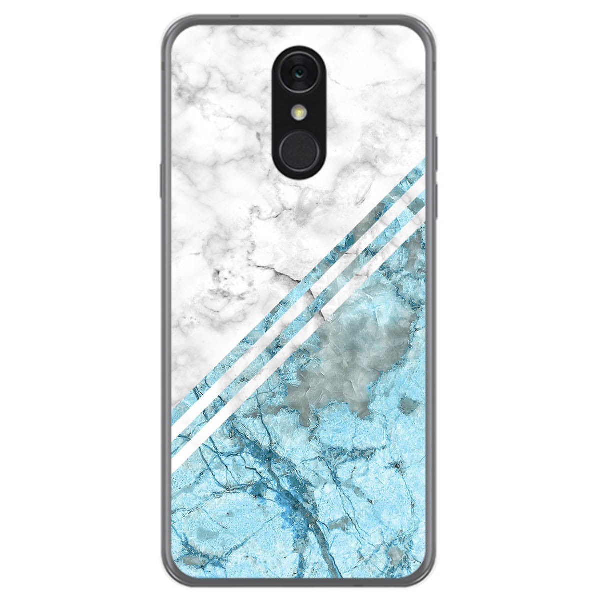 Funda Gel Tpu para Lg Q7 diseño Mármol 02 Dibujos