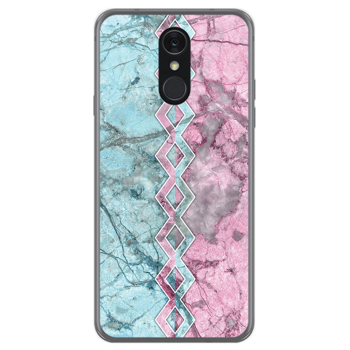 Funda Gel Tpu para Lg Q7 diseño Mármol 08 Dibujos