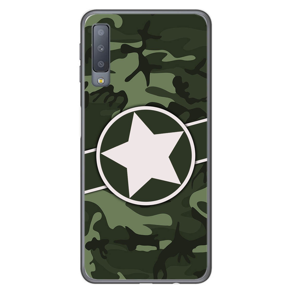 Funda Gel Tpu para Samsung Galaxy A7 (2018) diseño Camuflaje 01 Dibujos